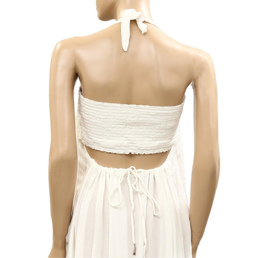 Free People Free-Est Kauri Maxi Dress Gauze Smocked Halter Tiered Lace S 287751 - Picture 9 of 9